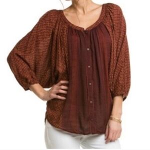 Free People Day Of Romance Flowy Relaxed Oversized Blouse | XS
